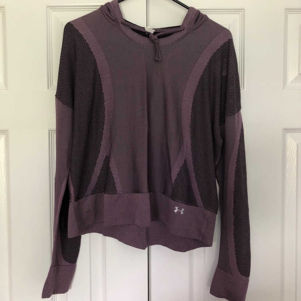 Purple Under Armour Cropped Mesh Top